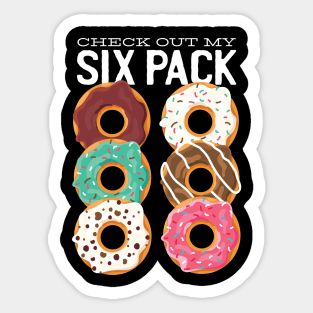 Funny Check Out My Six Pack Donut Gym Sticker